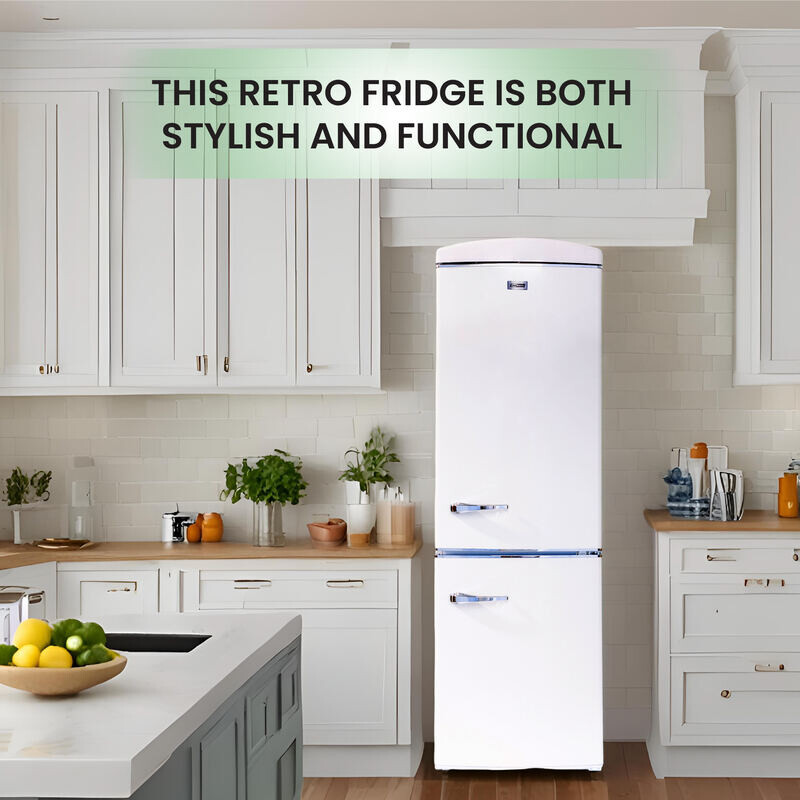 Conserv 24in RETRO BOTTOM MOUNT 11cf Refrigerator Fast Freeze 110V -- Cream RF132C