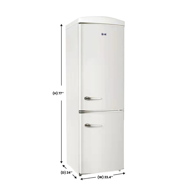 Conserv 24in RETRO BOTTOM MOUNT 11cf Refrigerator Fast Freeze 110V -- Cream RF132C