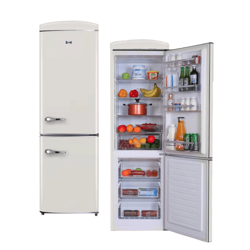 Conserv 24in RETRO BOTTOM MOUNT 11cf Refrigerator Fast Freeze 110V -- Cream RF132C