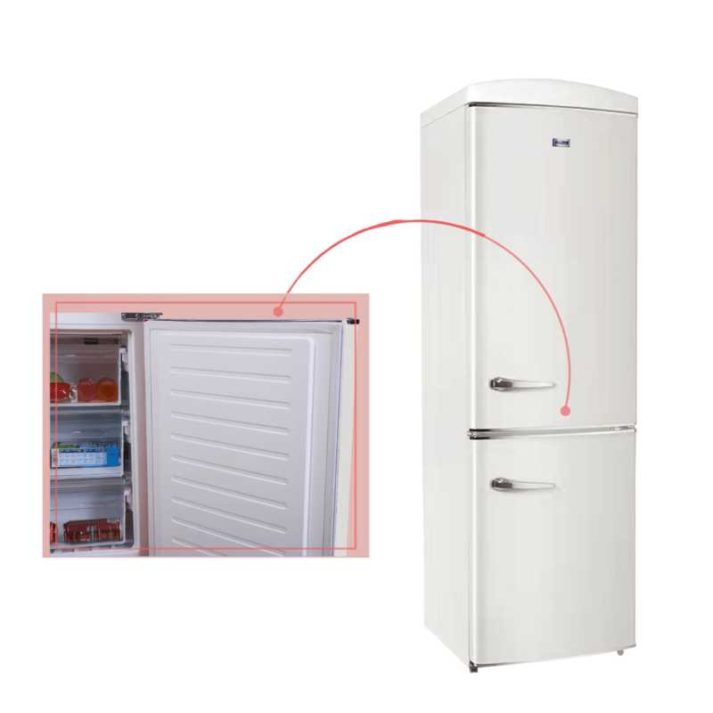 Conserv 24in RETRO BOTTOM MOUNT 11cf Refrigerator Fast Freeze 110V -- Cream RF132C