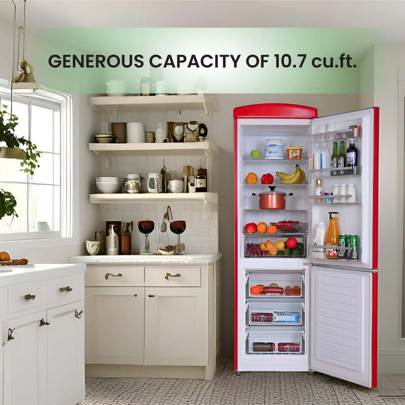 Conserv 24in RETRO BOTTOM MOUNT 11cf Refrigerator Fast Freeze 110V -- RF132R