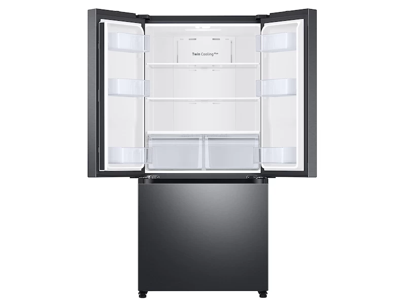 18 cu. ft. Smart Counter Depth 3-Door French Door Refrigerator in Black Stainless Steel RF18A5101SGAA