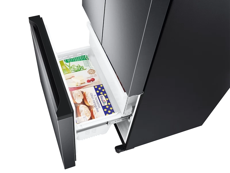 18 cu. ft. Smart Counter Depth 3-Door French Door Refrigerator in Black Stainless Steel RF18A5101SGAA