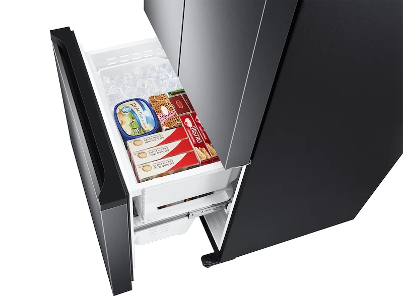 18 cu. ft. Smart Counter Depth 3-Door French Door Refrigerator in Black Stainless Steel RF18A5101SGAA