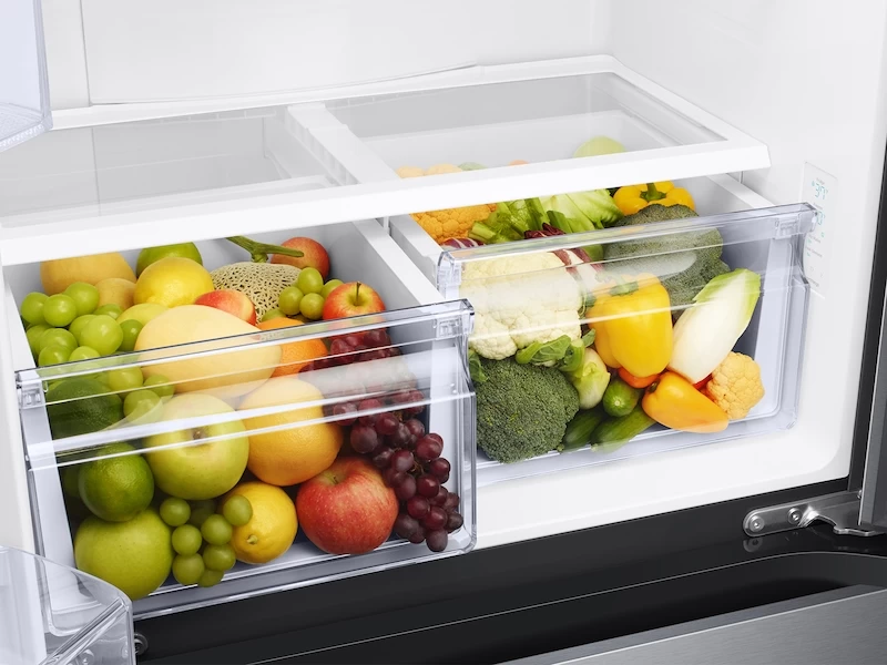 18 cu. ft. Smart Counter Depth 3-Door French Door Refrigerator in Black Stainless Steel RF18A5101SGAA