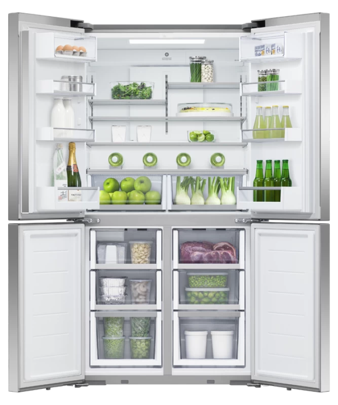 Freestanding Quad Door Refrigerator Freezer, 36", 18.9 cu ft, Ice & Water view 3