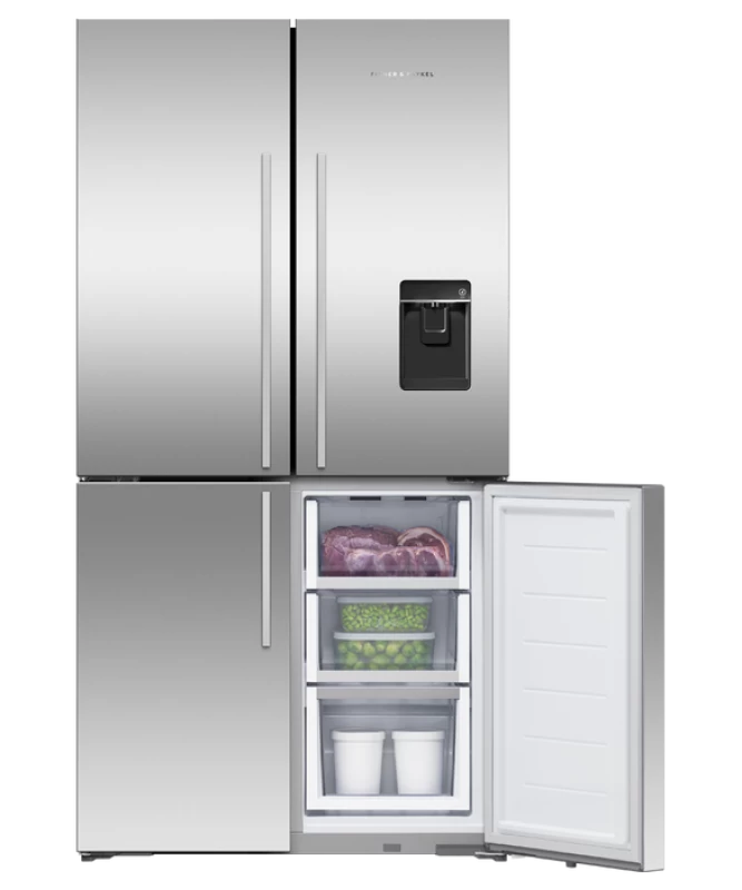 Freestanding Quad Door Refrigerator Freezer, 36", 18.9 cu ft, Ice & Water view 4