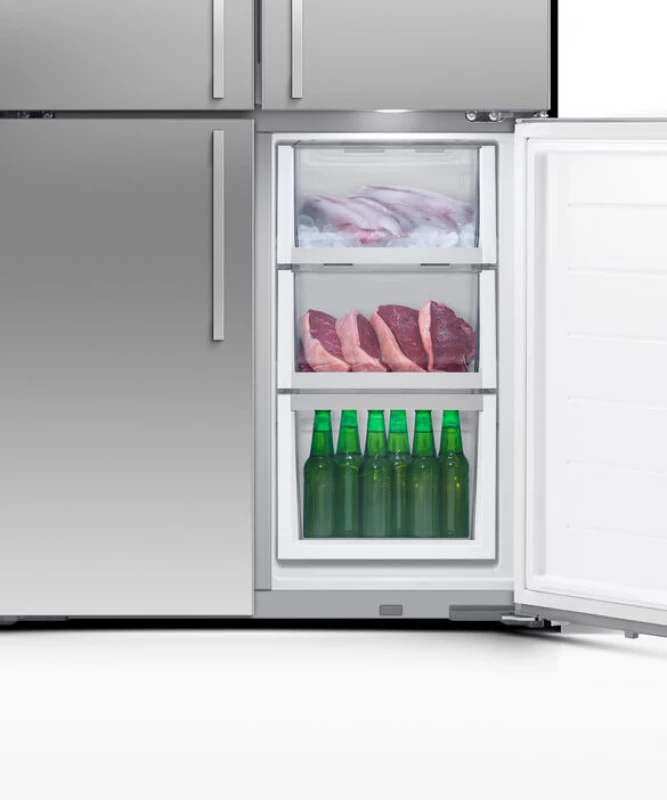Freestanding Quad Door Refrigerator Freezer, 36", 18.9 cu ft, Ice & Water view 9