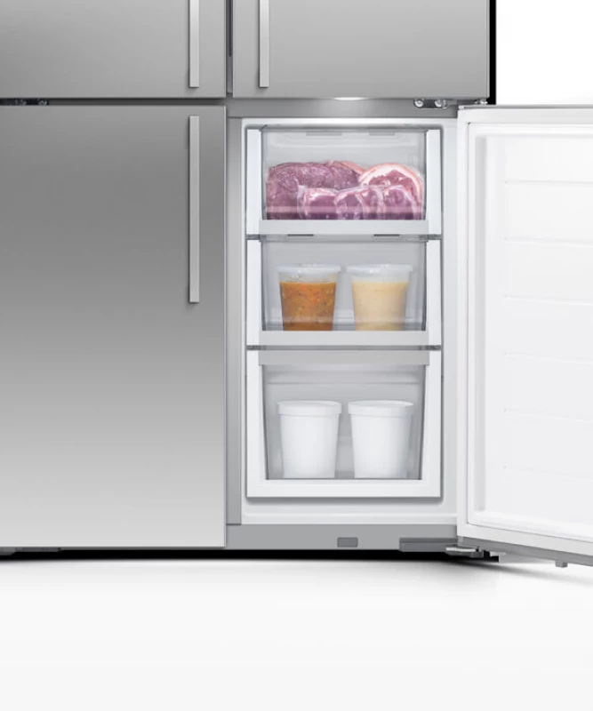 Freestanding Quad Door Refrigerator Freezer, 36", 18.9 cu ft, Ice & Water view 12