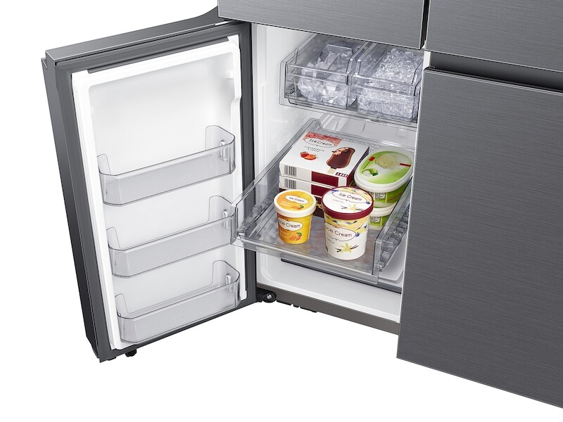23 cu. ft. Smart Counter Depth 4-Door Flex™ refrigerator with AutoFill Water Pitcher and Dual Ice Maker in Black Stainless Steel RF23A9071SGAA