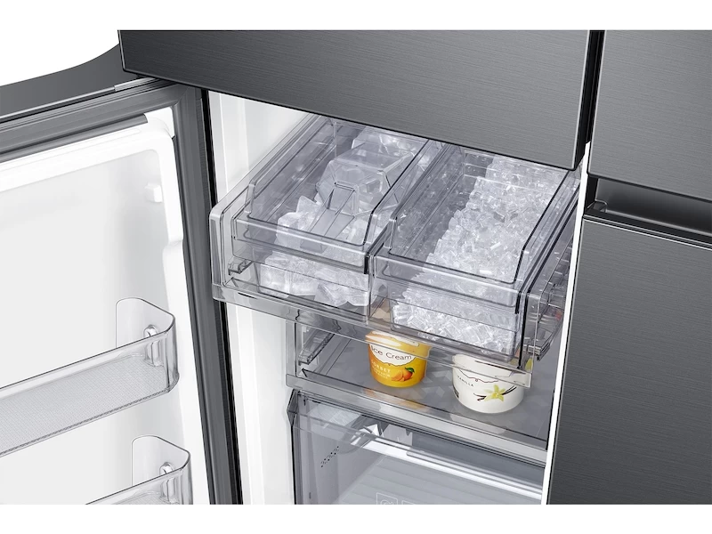 23 cu. ft. Smart Counter Depth 4-Door Flex™ refrigerator with Family Hub™ and Beverage Center in Black Stainless Steel RF23A9771SGAA