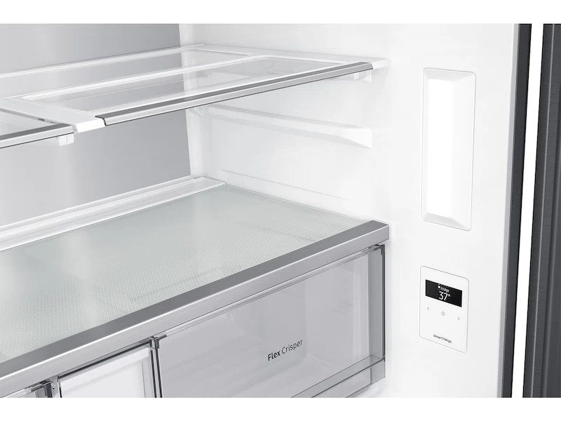 23 cu. ft. Smart Counter Depth 4-Door Flex™ refrigerator with Family Hub™ and Beverage Center in Black Stainless Steel RF23A9771SGAA