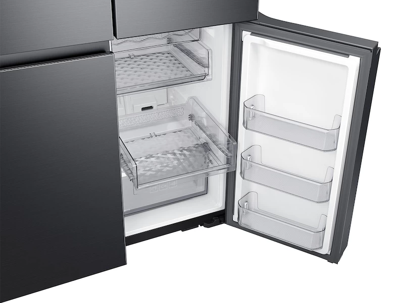 23 cu. ft. Smart Counter Depth 4-Door Flex™ refrigerator with Family Hub™ and Beverage Center in Black Stainless Steel RF23A9771SGAA