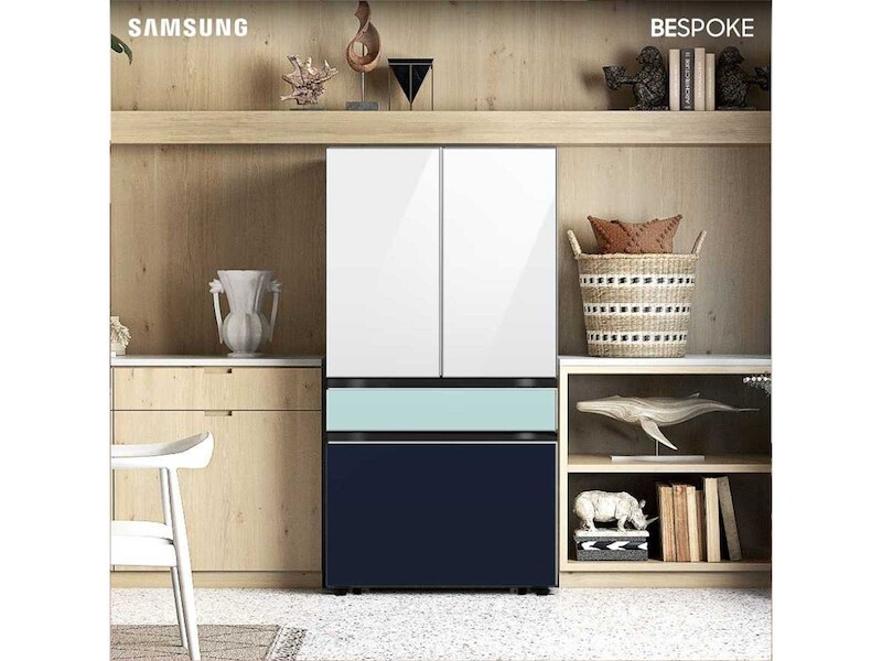 Bespoke 4-Door French Door Refrigerator (23 cu. ft.) with Customizable Door Panel Colors and Beverage Center RF23BB8600APAA