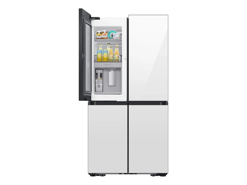 Bespoke Counter Depth 4-Door Flex™ Refrigerator (23 cu. ft.) with Beverage Center™ in White Glass RF23DB960012AA