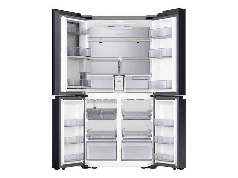 Bespoke Counter Depth 4-Door Flex™ Refrigerator (23 cu. ft.) with Beverage Center™ in White Glass RF23DB960012AA