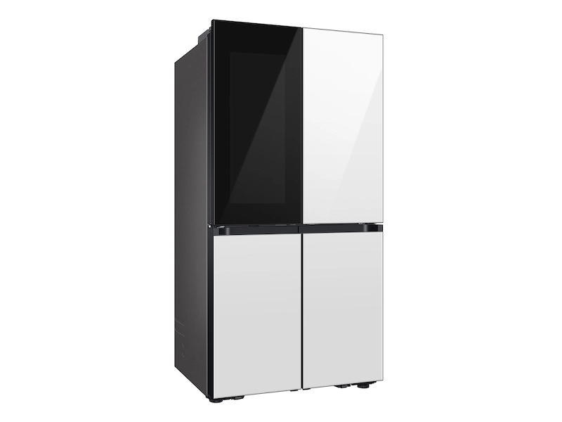 Bespoke 23 cu. ft. Counter Depth 4-Door Flex™ Refrigerator with Beverage Zone™ & Auto Open Door in White Glass RF23DB970012AA