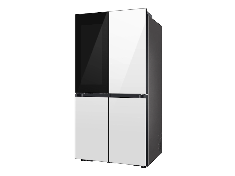 Bespoke 23 cu. ft. Counter Depth 4-Door Flex™ Refrigerator with Beverage Zone™ & Auto Open Door in White Glass RF23DB970012AA