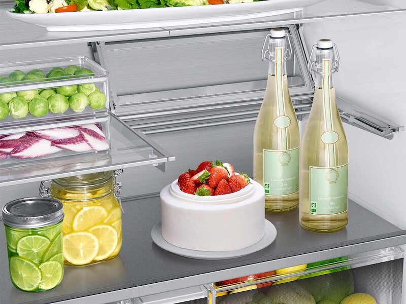 23 cu. ft. Counter Depth 4-Door French Door Refrigerator with Polygon Handles in Stainless Steel RF23M8090SG
