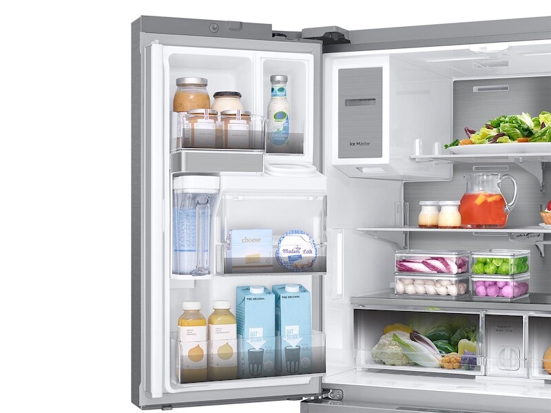 23 cu. ft. Counter Depth 4-Door French Door Refrigerator with Polygon Handles in Stainless Steel RF23M8090SG