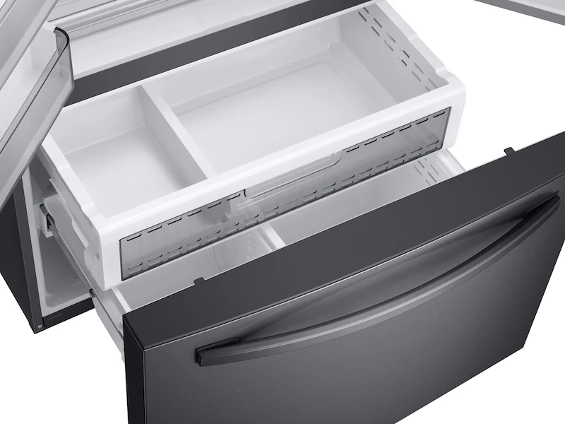 23 cu. ft. 3-Door French Door, Counter Depth Refrigerator with CoolSelect Pantry™ in Black Stainless Steel RF23R6201SGAA