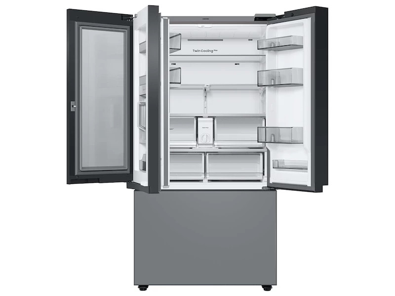Bespoke 3-Door French Door Refrigerator (24 cu. ft.) – with Top Left and Family Hub Panel RF24BB69006M