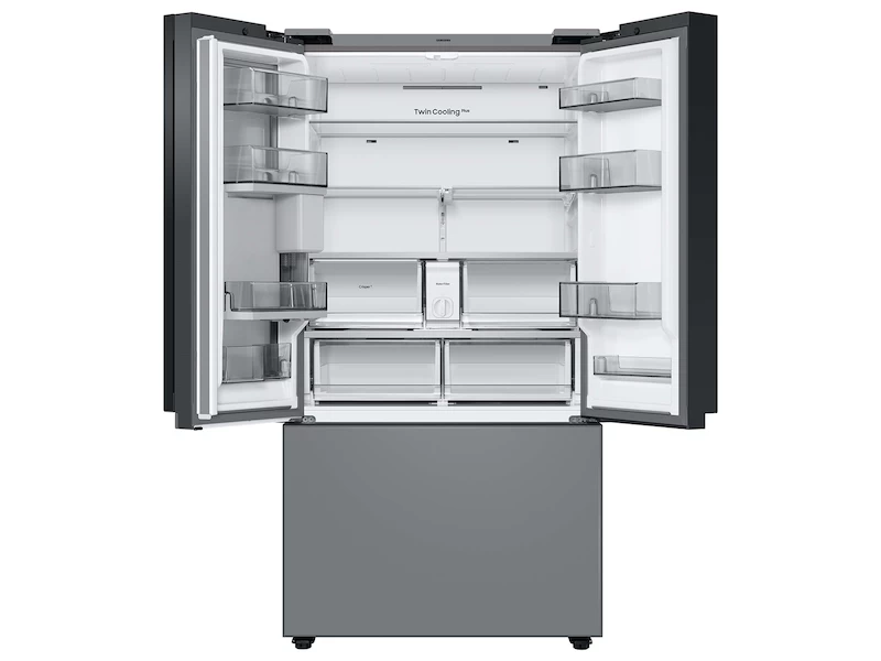 Bespoke 3-Door French Door Refrigerator (24 cu. ft.) – with Top Left and Family Hub Panel RF24BB69006M