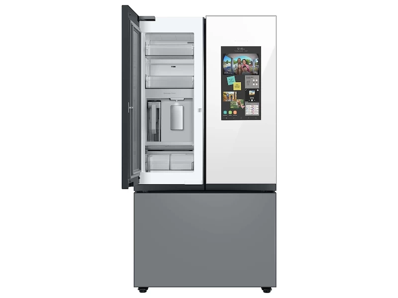 Bespoke 3-Door French Door Refrigerator (24 cu. ft.) – with Top Left and Family Hub Panel RF24BB69006M