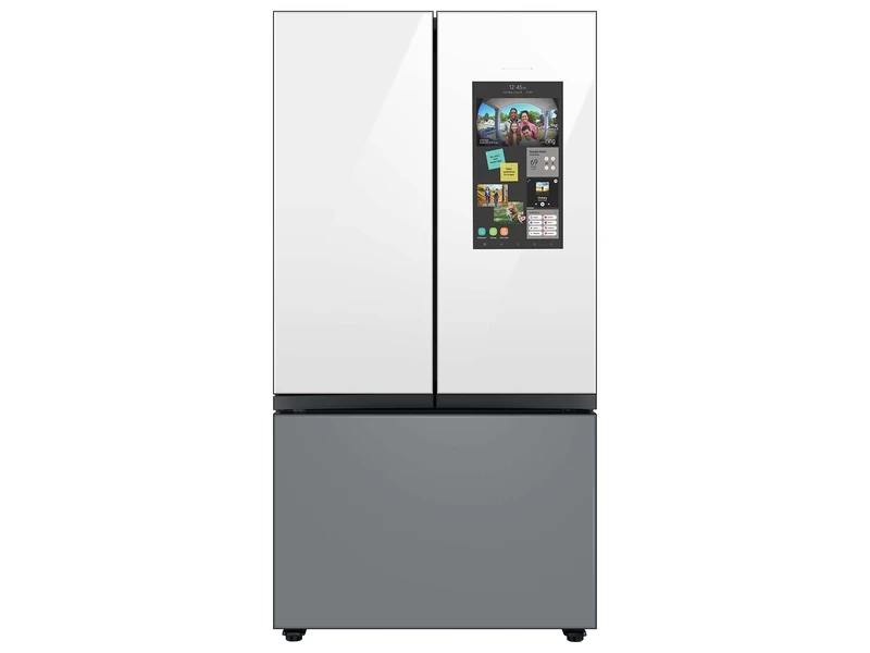 Bespoke 3-Door French Door Refrigerator (24 cu. ft.) – with Top Left and Family Hub Panel RF24BB69006M