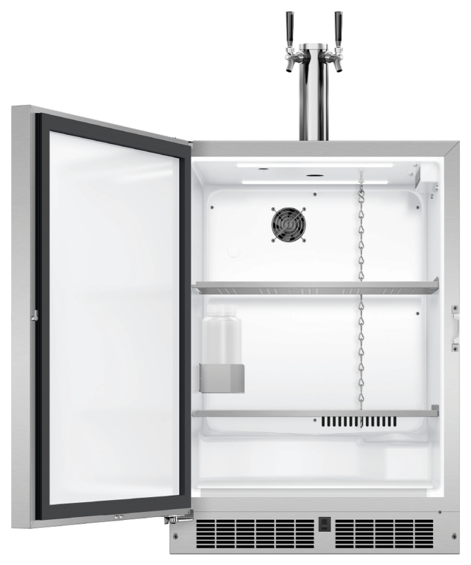 24" Dual Tap Outdoor Beer Dispenser, Left Hinge RF24BTL2