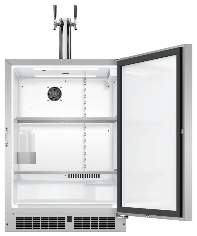 24" Dual Tap Outdoor Beer Dispenser, Right Hinge RF24BTR2