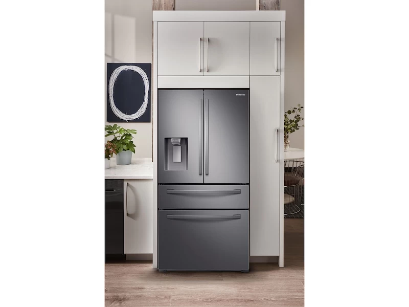 23 cu. ft. Counter Depth 4-Door French Door Refrigerator with FlexZone™ Drawer in Black Stainless Steel RF24R7201SGAA