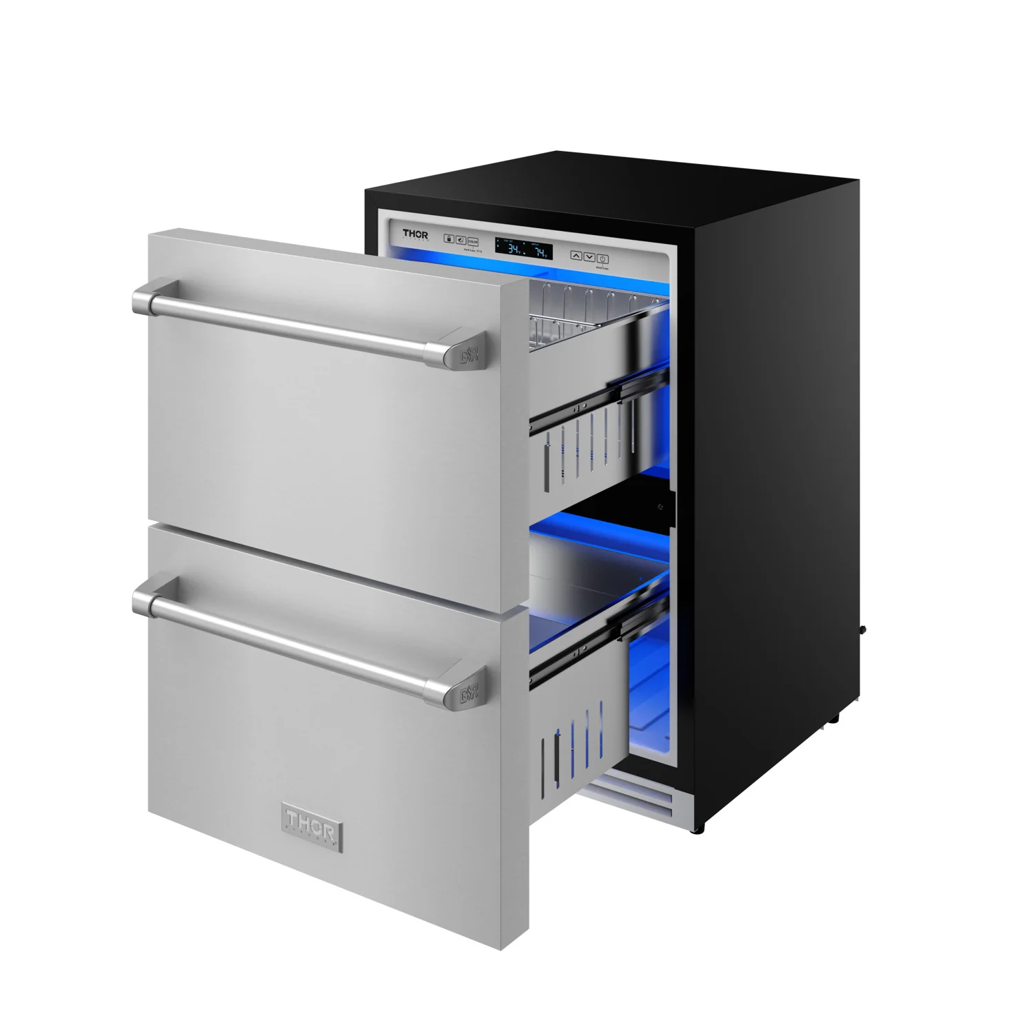 24 Inch Undercounter Built-in Or Freestanding Drawer Refrigerator Stainless Steel Gordon Ramsay Series RF24U