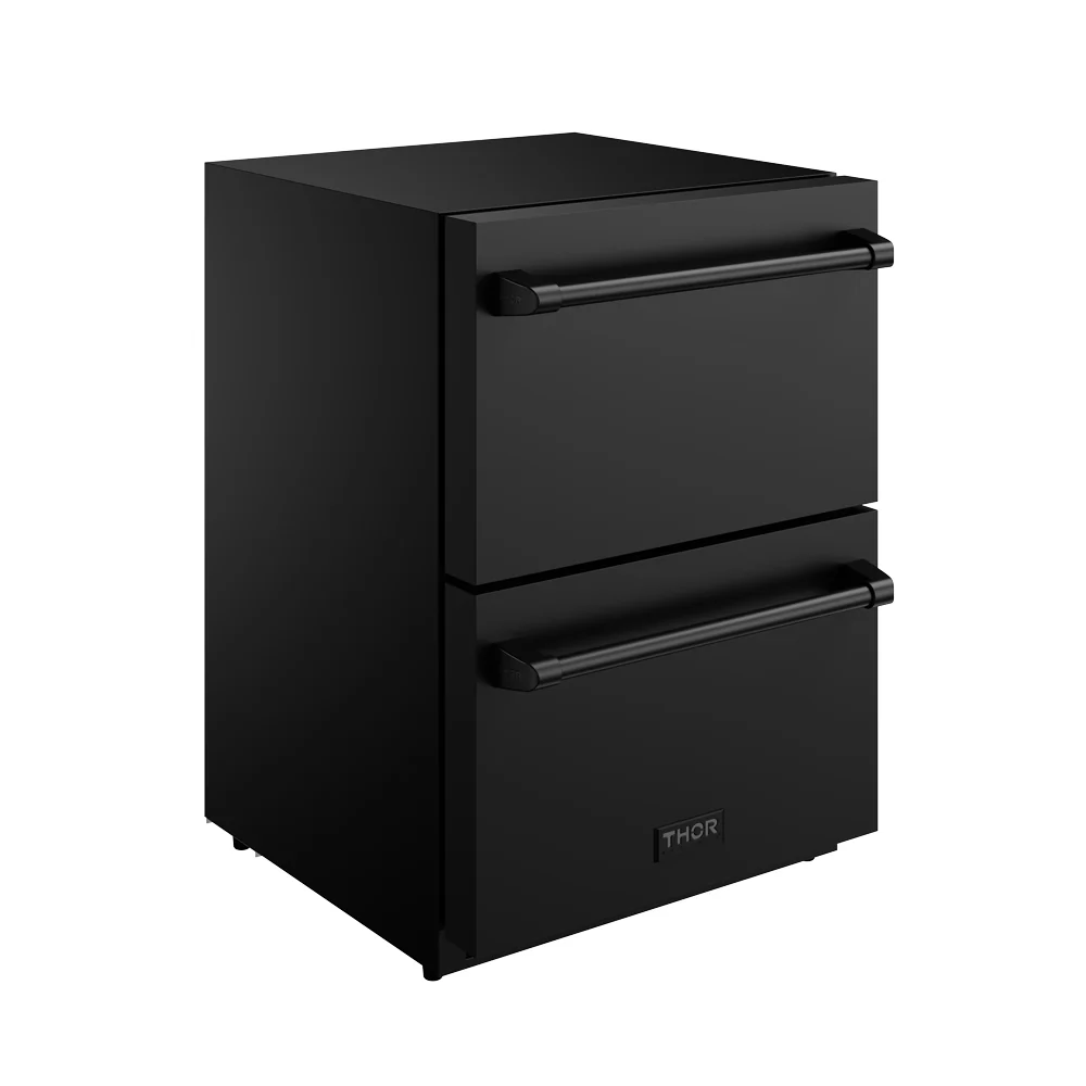 24 Inch Undercounter Built-in Or Freestanding Drawer Refrigerator Black Gordon Ramsay Series RF24UB