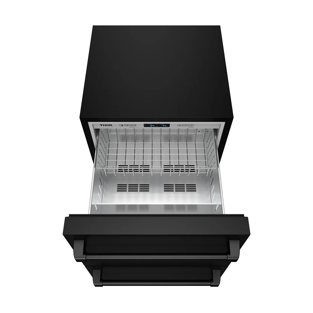 24 Inch Undercounter Built-in Or Freestanding Drawer Refrigerator Black Gordon Ramsay Series RF24UB