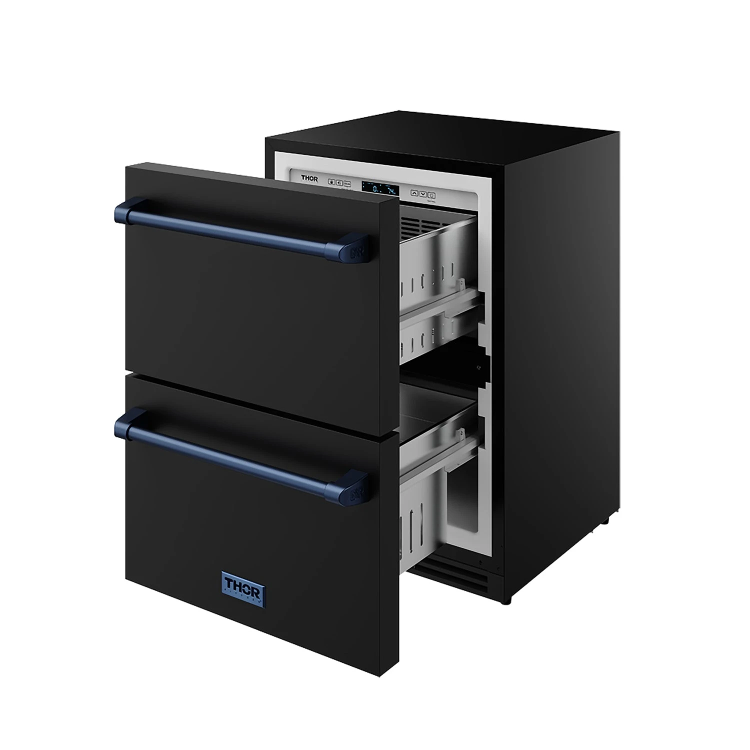 24" Undercounter Built-in Or Freestanding Drawer Refrigerator Black/blue Gordon Ramsay Series RF24UBBLU