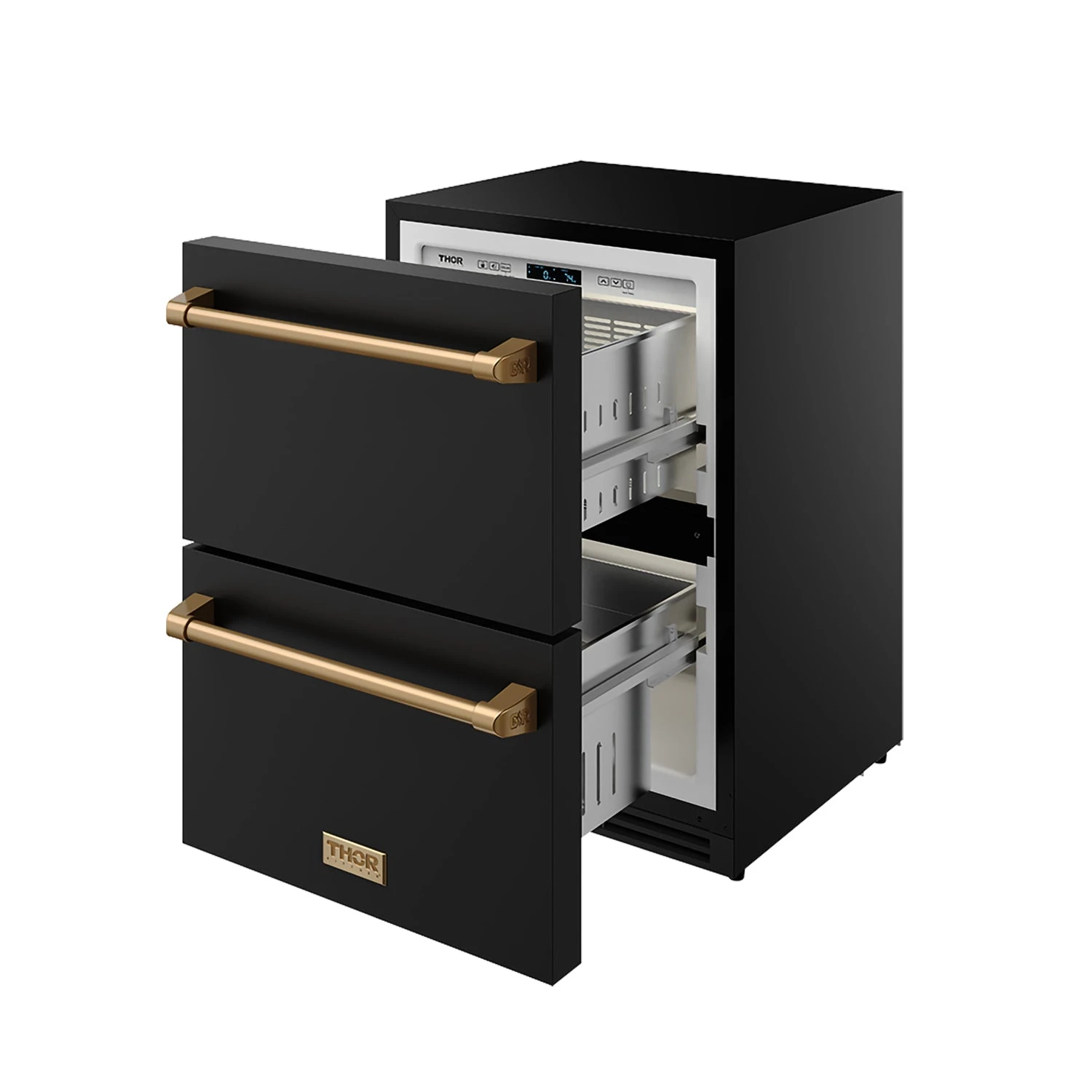 24" Undercounter Built-in Or Freestanding Drawer Refrigerator Black/bronze Gordon Ramsay Series RF24UBBRZ