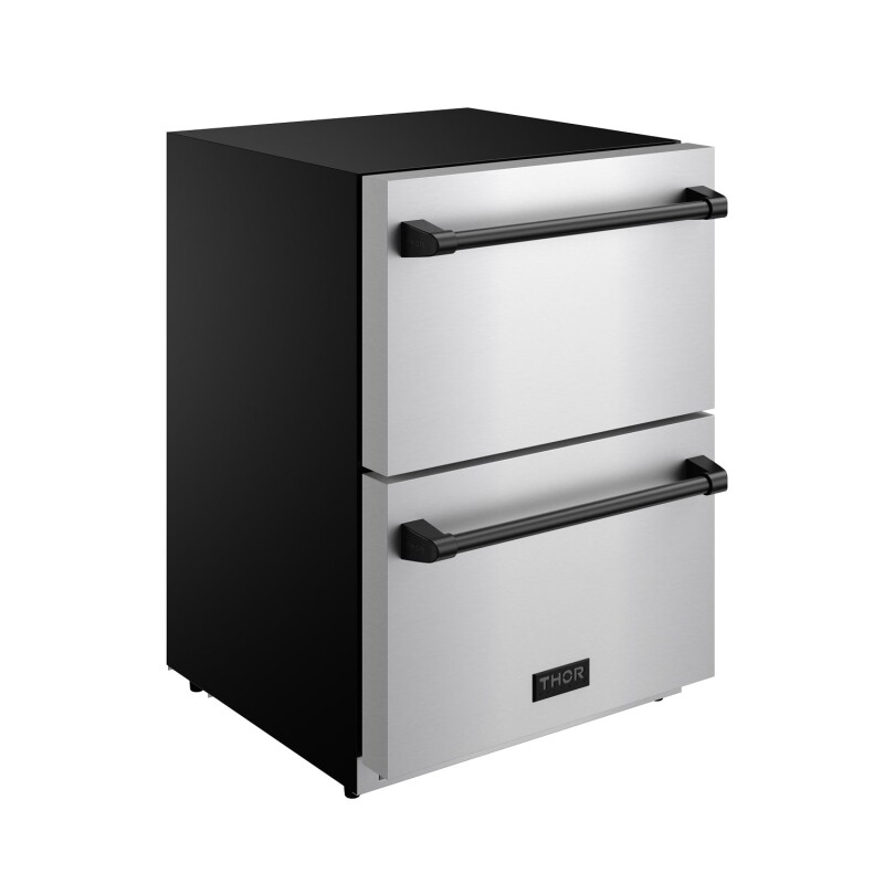 24 Inch Undercounter Built-in Or Freestanding Drawer Refrigerator Stainless Steel/black Gordon Ramsay Series RF24UBLK