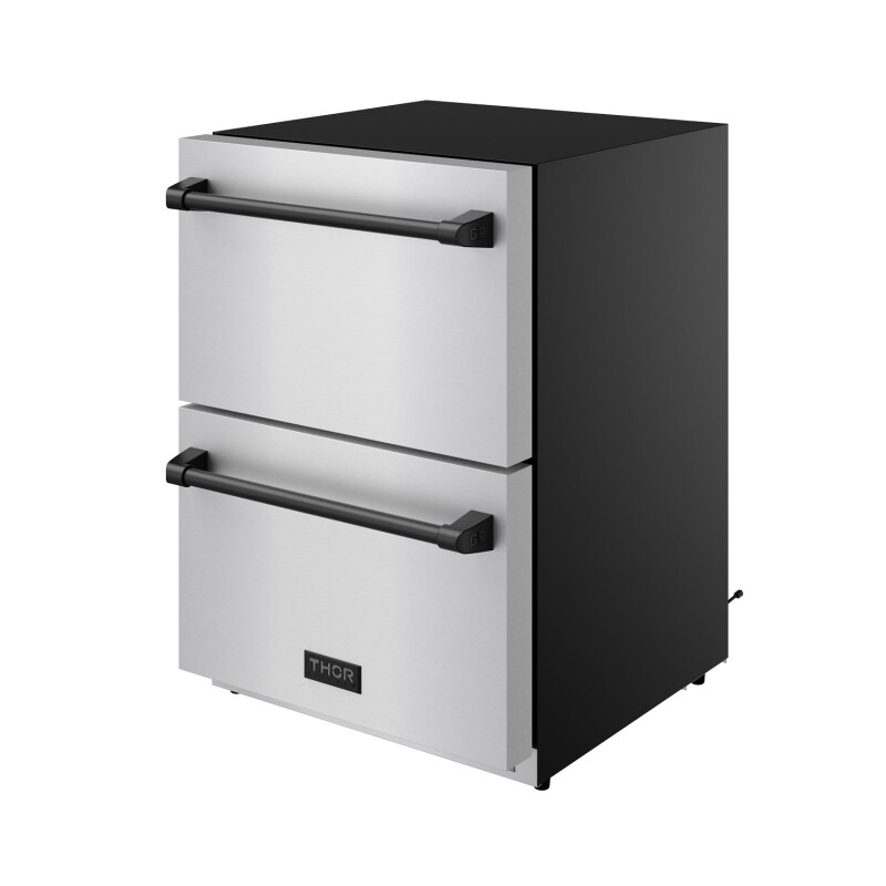 24 Inch Undercounter Built-in Or Freestanding Drawer Refrigerator Stainless Steel/black Gordon Ramsay Series RF24UBLK