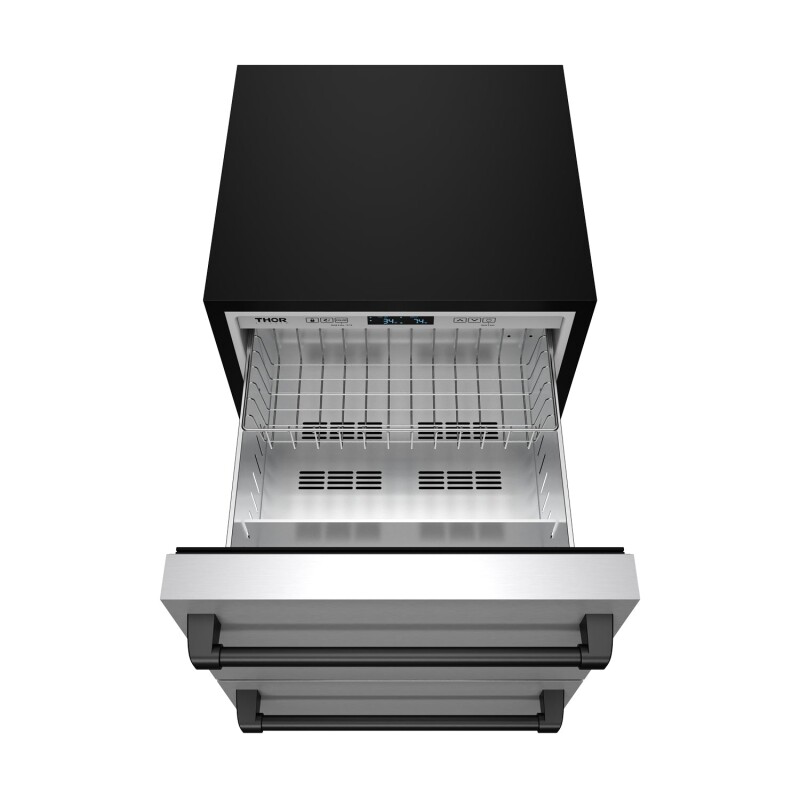24 Inch Undercounter Built-in Or Freestanding Drawer Refrigerator Stainless Steel/black Gordon Ramsay Series RF24UBLK