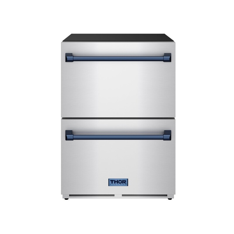 24 Inch Undercounter Built-in Or Freestanding Drawer Refrigerator Stainless Steel/blue Gordon Ramsay Series RF24UBLU