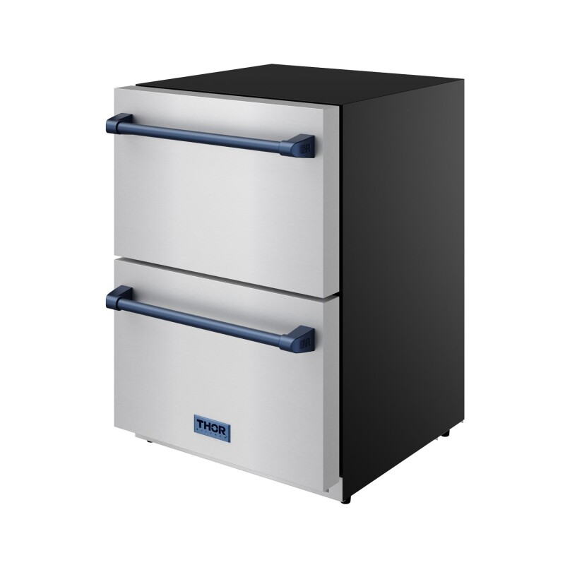 24 Inch Undercounter Built-in Or Freestanding Drawer Refrigerator Stainless Steel/blue Gordon Ramsay Series RF24UBLU