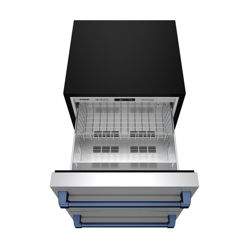 24 Inch Undercounter Built-in Or Freestanding Drawer Refrigerator Stainless Steel/blue Gordon Ramsay Series RF24UBLU
