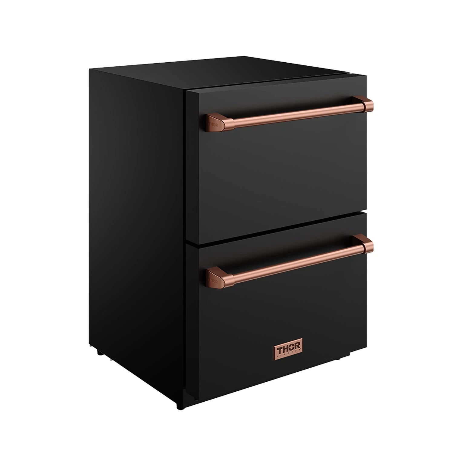 24" Undercounter Built-in Or Freestanding Drawer Refrigerator Black/rose Gold Gordon Ramsay Series RF24UBRSG
