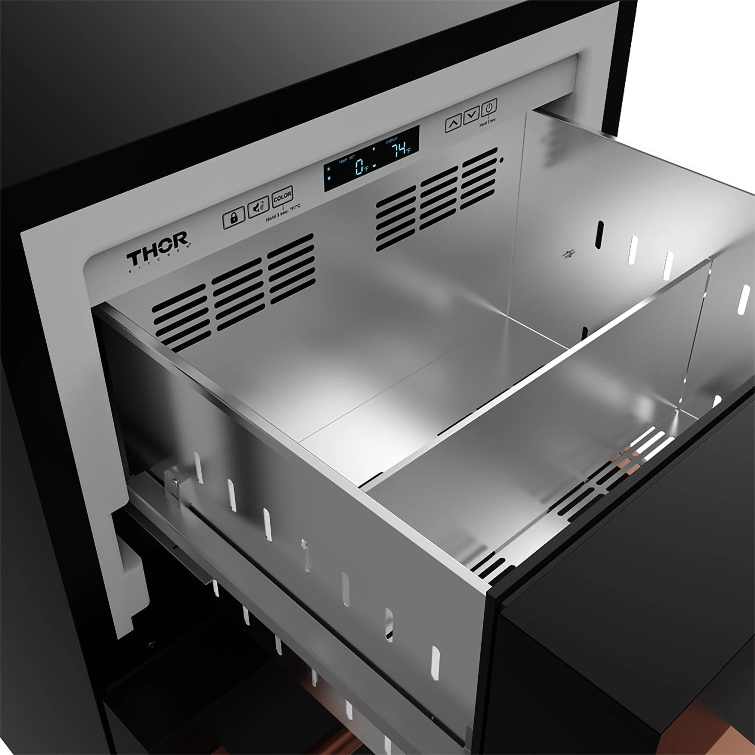 24" Undercounter Built-in Or Freestanding Drawer Refrigerator Black/rose Gold Gordon Ramsay Series RF24UBRSG