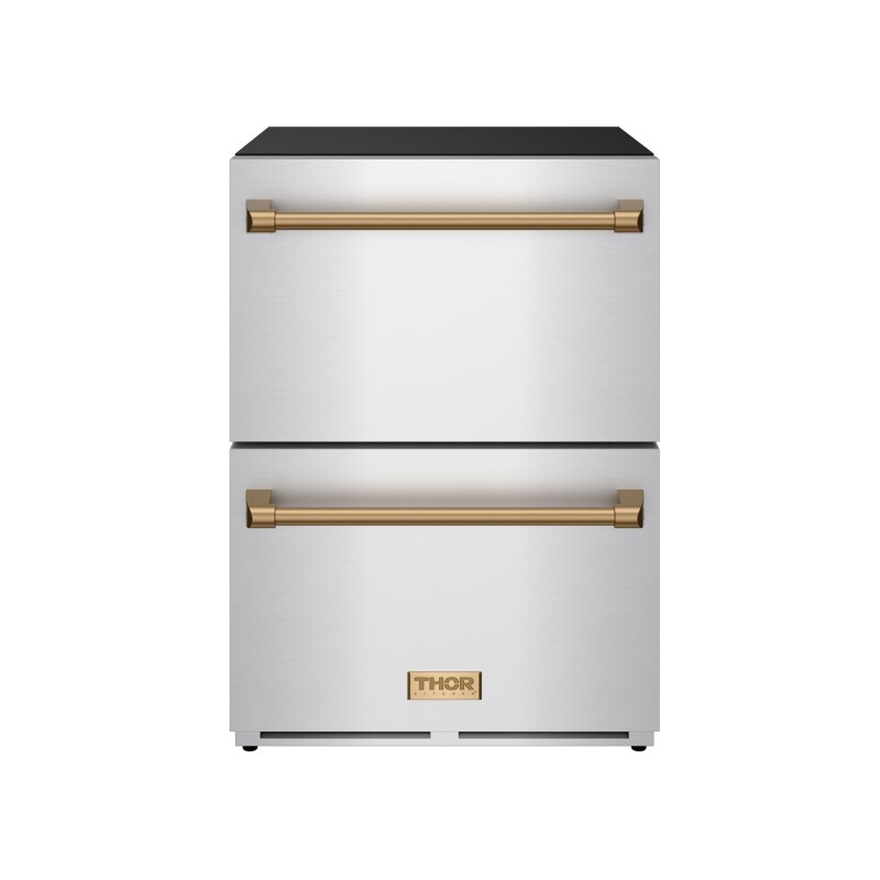 24 Inch Undercounter Built-in Or Freestanding Drawer Refrigerator Stainless Steel/bronze Gordon Ramsay Series RF24UBRZ