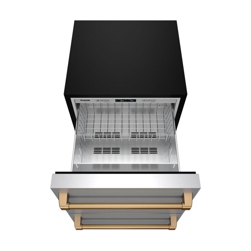 24 Inch Undercounter Built-in Or Freestanding Drawer Refrigerator Stainless Steel/bronze Gordon Ramsay Series RF24UBRZ