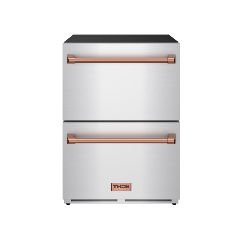 24 Inch Undercounter Built-in Or Freestanding Drawer Refrigerator Stainless Steel/rose Gold Gordon Ramsay Series RF24URSG
