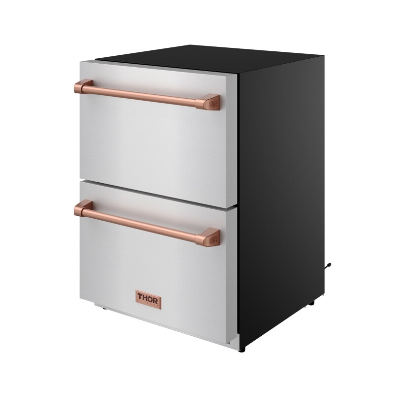 24 Inch Undercounter Built-in Or Freestanding Drawer Refrigerator Stainless Steel/rose Gold Gordon Ramsay Series RF24URSG