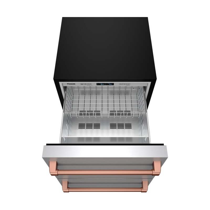 24 Inch Undercounter Built-in Or Freestanding Drawer Refrigerator Stainless Steel/rose Gold Gordon Ramsay Series RF24URSG